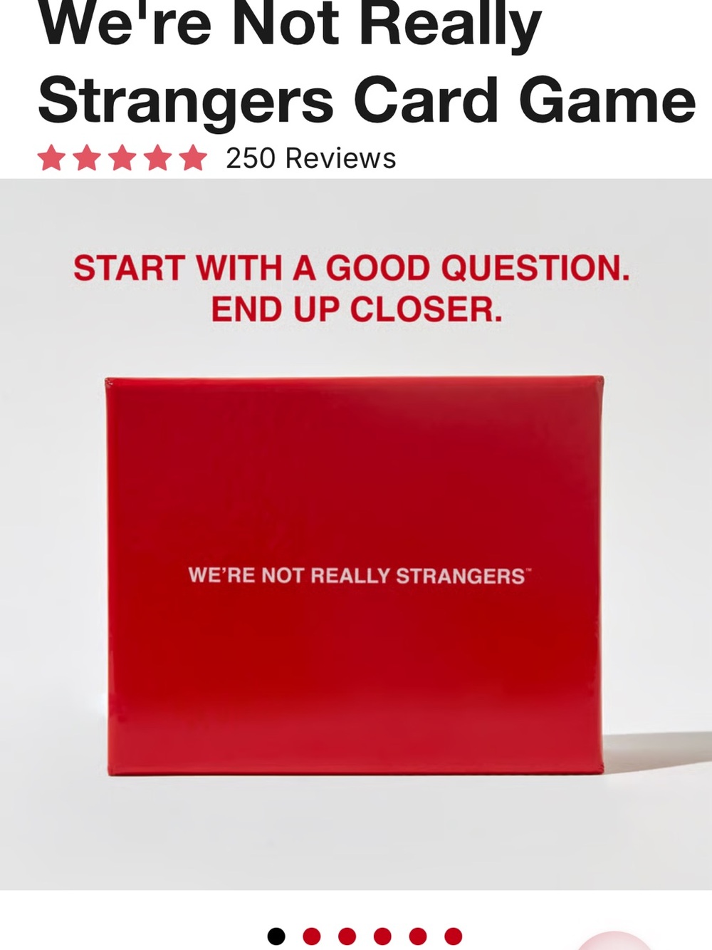 We’re Not Really Strangers Card Game